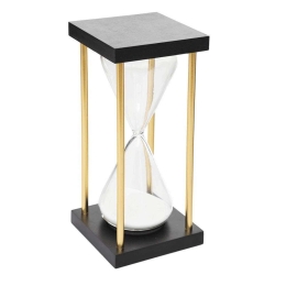 Κλεψύδρα Σε Ξύλινη Βάση 07.187902 18cm Black-Gold Ξύλο