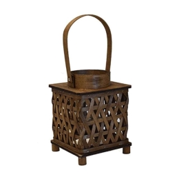 Φανάρι Ξύλινο 00.06.61049 16x16x20,5cm Brown Ξύλο