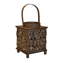 Φανάρι Ξύλινο 00.06.61050 18x18x26cm Brown Ξύλο