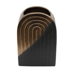 Βάζο Κεραμικό Arch 014.AB0154 20x29cm Black-Gold Κεραμικό