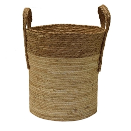 Καλάθι Ψάθινο 00.06.67554 Φ36x41cm Natural-Brown Ψάθα