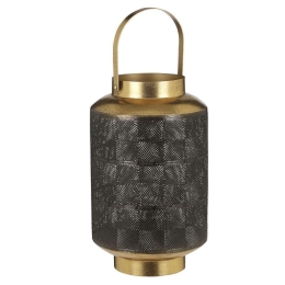 Φανάρι Μεταλλικό Santi 02.1102989 20x35cm Smoke-Gold Μέταλλο