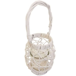 Φανάρι Μπουλ 00.07.7815 Φ25x21cm White Ξύλο