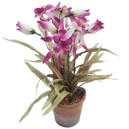 Τεχνητό Φυτό Σε Κασπώ Ορχιδέα 00.04.40058 37cm Multi-Purple Κεραμικό
