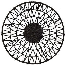Διακοσμητικό Τοίχου 00.06.67597 Φ35x5cm Black Ψάθα