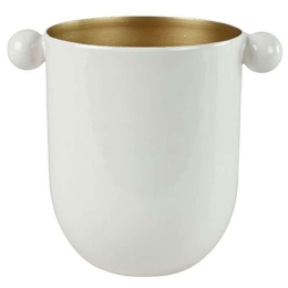 Βάζο Dido 013.796446 13x18x16cm White-Gold Μέταλλο