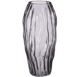 Βάζο Feline 02.1122492 16x32cm Grey Γυαλί