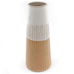 Βάζο Glazed 014.NI1047 33cm Natural-Ecru Κεραμικό