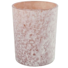 Κηροπήγιο Snow 013.789404 10x12cm Pink Γυαλί