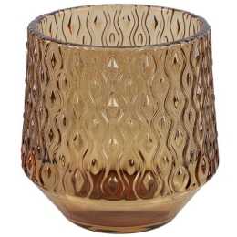 Κηροπήγιο 013.796057 8x7,5cm Brown Γυαλί