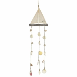 Διακοσμητικό Κρεμαστό Με Κοχύλια 013.786731 55cm Natural-Multi Ξύλο,Σχοινί