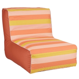 Πουφ Πολυθρόνα Φουσκωτή Ριγέ 02.1132486 90x60x70cm Orange