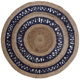Χαλί Delhi BR-N014 Beige-Blue New Plan 150X150cm Round