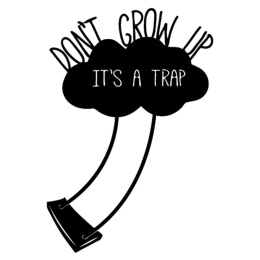 Μεταλλικό διακοσμητικό τοίχου Don't grow up pakoworld  μαύρο 35x0.3x51εκ