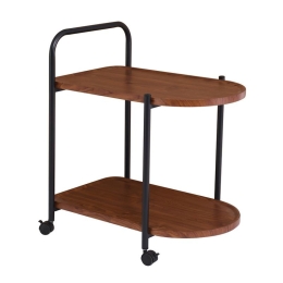 TROLLEY - ΒΟΗΘΗΤΙΚΟ ΤΡΑΠΕΖΑΚΙ ΜΕΤΑΛΛΟ ΒΑΦΗ ΜΑΥΡΟ, MDF WITH PVC ΑΠΟΧΡΩΣΗ ΚΑΡΥΔΙ