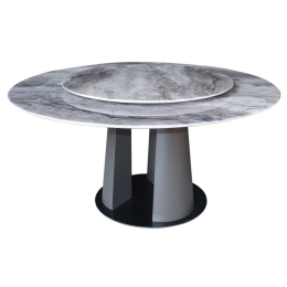 LAZY SUSAN ΤΡΑΠΕΖΙ ΜΕ ΚΕΝΤΡΙΚΗ ΠΕΡΙΣΤΡΕΦΟΜΕΝΗ ΕΠΙΦΑΝΕΙΑ, ΒΑΣΗ ΜΕΤΑΛΛΟ-ΕΠΙΦΑΝΕΙΑ ΜΑΡΜΑΡΟ