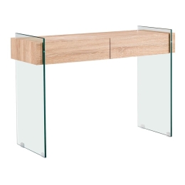 GLASSER WOOD ΚΟΝΣΟΛΑ ΔΙΑΦΑΝΟ ΓΥΑΛΙ 12MM - ΜΕ ΣΥΡΤΑΡΙΑ ΑΠΟΧΡΩΣΗ ΔΡΥΣ