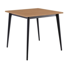 VIDAL ΤΡΑΠΕΖΙ ΜΕΤΑΛΛΟ ΒΑΦΗ ΜΑΥΡΟ, ΕΠΙΦΑΝΕΙΑ 80X80CM/16MM CONTRACT SLIQ BEECH