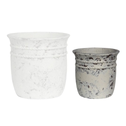 FLOWER POT-15 Φ35X34CM, CEMENT ΑΠΟΧΡΩΣΗ ANTIQUE WHITE