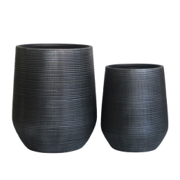 FLOWER POT-17 SET 2 ΤΕΜΑΧΙΩΝ, CEMENT ΑΠΟΧΡΩΣΗ ANTHRACITE