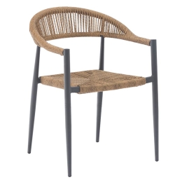 MADY ΠΟΛΥΘΡΟΝΑ ΒΕΡΑΝΤΑΣ-ΚΗΠΟΥ ALU ΑΝΘΡΑΚΙ, ROPE WICKER ΦΥΣΙΚΟ, ΣΤΟΙΒΑΖΟΜΕΝΗ