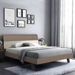 VANITY ΚΡΕΒΑΤΙ ΔΙΠΛΟ, ΓΙΑ ΣΤΡΩΜΑ 160X200CM, ΑΠΟΧΡΩΣΗ SONOMA OAK-CREAM