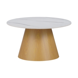 ΤΡΑΠΕΖΙ ΣΑΛΟΝΙΟΥ SOLEIRE INART ΛΕΥΚΟ ΜΑΡΜΑΡΟΥ SINTERED STONE Φ70X40ΕΚ
