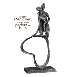 ΓΛΥΠΤΟ ΚΑΡΔΙΑ "STAND BY ME" COUPLE MOTIF ΣΙΔΕΡΟ ANTHRACITE ΑΣΗΜΕΝΙΟ PU 11X5X23CM