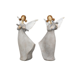 ΦΙΓΟΥΡΑ ΑΓΓΕΛΟΙ 'NANCY' ΠΟΛΥ ΓΚΡΙ 6X10X17CM 2ΤΜΧ