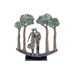 ΓΛΥΠΤΟ 'UNDER TREES' ΖΕΥΓΑΡΙ ΜΟΤΙΒΟ ΠΟΛΥΡΕΖΙΝΗ ΜΠΡΟΝΖΕ 7X29X30CM