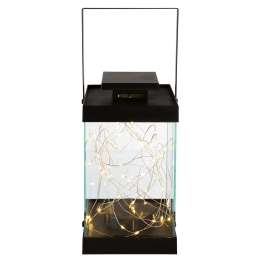 ΦΑΝΑΡΙ (LED) 'GLORIE' ΣΥΝΘΕΤΙΚΟ ΜΑΥΡΟ 13X14X30CM