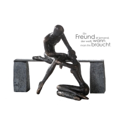 ΓΛΥΠΤΟ ΖΕΥΓΑΡΙ 'FREUNDSCHAFT' ΜΟΤΙΒΟ ΖΕΥΓΑΡΙΟΥ ΠΟΛΥΡΕΖΙΝΗ ΜΠΡΟΝΖΕ 15X28X21.5CM