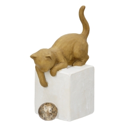 ΦΙΓΟΥΡΑ CAT "CHARLIE" ΠΟΛΥΡΕΖΙΝΗ BROWN PU 4 11X7.5X18.5CM