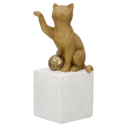 ΦΙΓΟΥΡΑ CAT "CHARLIE" ΠΟΛΥΡΕΖΙΝΗ BROWN PU 4 7.5X8.5X19.5CM
