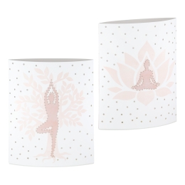 ΔΙΑΚΟΣΜΗΤΙΚΟ ΦΩΣ (LED) ΕΛΛΕΙΨΗ 'NAMASTE' YOGA ΧΑΡΤΙ ΛΕΥΚΟ 2ΤΜΧ 6X13X16CM