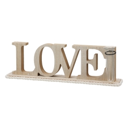 LETTERING "LOVE" ΞΥΛΟ ECRU PU 4 41X7.5X12.5CM