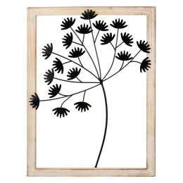WALL RELIEF "DANDELION" ΜΕΤΑΛΛΟ ΜΑΥΡΟ PU 30X3X40CM