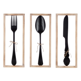 WALL RELIEF "VINTAGE CUTLERY" ΜΕΤΑΛΛΟ ΜΑΥΡΟ PU PCS. ASSORTED 30X3X80CM