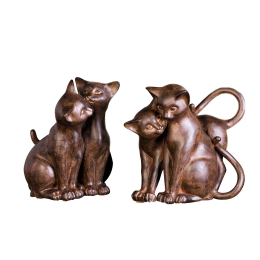 ΦΙΓΟΥΡΑ CAT ΠΟΛΥΡΕΖΙΝΗ BROWN PU PCS. ASSORTED H. 18 CM