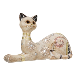 FIGURE CAT SYNTHETIC RESIN ΑΝΟΙΧΤΟ ΚΑΦΕ 21X8X12CM 21X8X12CM