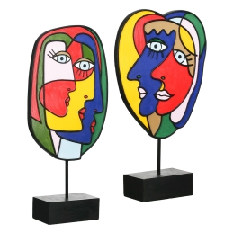  SCULPTURE FACE MOTIF ΣΥΝΘΕΤΙΚΗ ΡΗΤΙΝΗ ΠΟΛΥΧΡΩΜΗ 2 ΠΟΙΚΙΛΙΑ 20X7X35CM 20X7X35CM