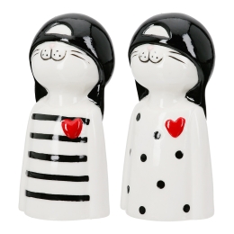  FIGURE CAT PORCELAIN WHITE 2 ASSORTED 6X5X12CM 6X5X12CM