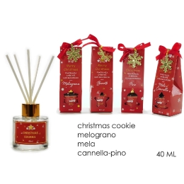 ΑΡΩΜΑΤΙΚΟ ΧΩΡΟΥ ΜΕ 5 STICKS ΣΕ ΓΥΑΛΙΝΟ ΔΟΧΕΙΟ 40ML ΣΕ 4 ΕΟΡΤΑΣΤΙΚΑ ΑΡΩΜΑΤΑ