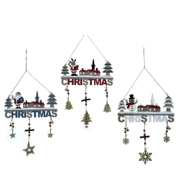 ΣΤΟΛΙΔΙ ΚΡΕΜΑΣΤΟ CHRISTMAS ΜΕ ΣΚΗΝΙΚΟ ΚΑΙ ΑΣΤΕΡΙΑ 30X36CM ΣΕ 3 ΣΧΕΔΙΑ