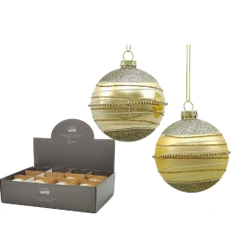 ΜΠΑΛΑ ΧΡΥΣΟ ΜΕ GLITTER ΓΥΑΛΙ Φ8CM ΣΕ 4 ΣΧΕΔΙΑ