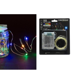 50 MICROLED ΕΣΩΤ. & ΕΞΩΤ. ΧΩΡΟΥ ΜΕ 8 ΠΡΟΓΡΑΜΜΑΤΑ ΠΟΛΥΧΡΩΜΟ ΦΩΣ ΔΙΑΦΑΝΟ ΚΑΛΩΔΙΟ ΜΗ ΕΠΕΚΤΕΙΝΟΜΕΝΟ IP44 ΜΠΑΤΑΡΙΑΣ 4.5V 5.5M