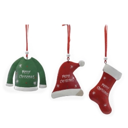 ΔΙΑΚΟΣΜΗΤΙΚΟ ΚΡΕΜΑΣΤΟ MERRY CHRISTMAS 11CM ΣΕ 3 ΣΧΕΔΙΑ