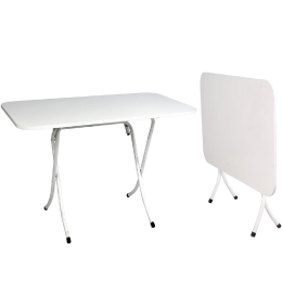 ΤΡΑΠΕΖΙ ΠΤΥΣΣΟΜΕΝΟ ΛΕΥΚΟ ΜΕΤΑΛΛΟ 70X110CM