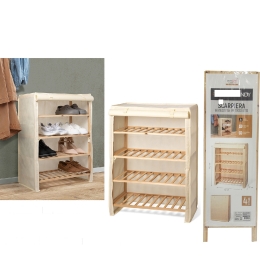 ΠΑΠΟΥΤΣΟΘΗΚΗ WOODHANDY ΜΠΕΖ/ΞΥΛΟ 63X27.5X88.5CM