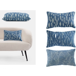 ΜΑΞΙΛΑΡΙ JACQUARD ΜΠΛΕ/ΛΕΥΚΟ 100% ΠΟΛΥΕΣΤΕΡΑΣ 30X50CM ΣΕ 3 ΣΧΕΔΙΑ